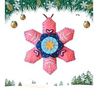 Genérico Kit de adornos navideños de fieltro con copos de nieve, vibrantes adornos de copos de nieve, kit de costura artesanal, adorables y extravagantes detalles de corazones y estrellas (01#)