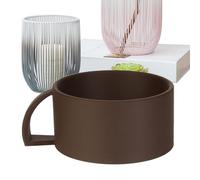 Genérico Kit de afeitado: cuenco de afeitar de 6,1 pulgadas, taza de jabón, taza de espuma de estilo salón de ancha de color marrón | Prácticas tazas de virutas antideslizantes para hombres, padre