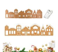 Genérico Kit De Aldea Navideña De Jengibre Iluminada | Casita De Jengibre De Cartón De 99 Cm con Luces LED | Kit Reutilizable para Decoración Navideña