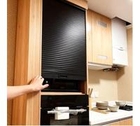 Genérico Kit de Armario de Cocina con Puertas enrollables Personalizables: Puertas correderas de plástico abatibles con Tirador Que ahorran Espacio (61x61 cm/24x24 Pulgadas) para Espacios r