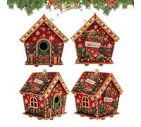 Genérico Kit De Arte Con Perlas Navideños Madera Casas Con Muñecos Nieve