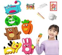 Genérico Kit De Artesanía Animales-Conjunto De Artesanía De Fieltro De Felpa para, Fabricación Y Coser Animales, Juego Educativo Creativo Para Los | Aprender A Coser, Ca