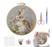 Generico Kit de bordado a mano | Juego de tela creativa divertida - Kit de aguja e para manualidades de Pascua | para niñas, mujeres, casa, familia, apartamento, camping, viajes,