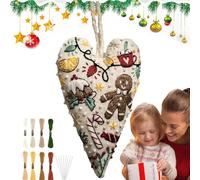 Genérico Kit de Bordado Corazón para Adorno Navideño, Aprender a Bordar, Arte Manual Completo Para Viaje Proyecto Decoración De Pared Fiesta Actividad Grupal Adolescentes Mayores