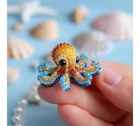 Genérico Kit De Bordado De Pulpo con Cuentas,Kit De Manualidades con Cuentas para Principiantes con Instrucciones Paso A Paso A Todo Color para Amantes De Las Manualidades,Set De Bordado,A