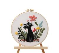 Generico Kit de bordado | Kit bordado manual con patrón de gato para adultos | Juego de costura para práctica decoración del hogar proyectos vestidos curso arte | Mujeres Chicas apasionadas