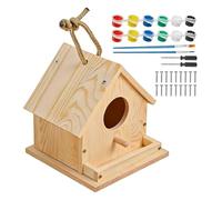 Genérico Kit de Casa para Pájaros para Niños - Actividades Educativas Divertidas | Kit de Construcción y Pintura de Casa de Pájaro,para tiempo en familia, aula, campamento, vacaciones, Semana Santa y
