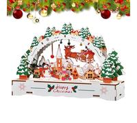 Genérico Kit de Casas de Aldea Navideña DIY - Decoración de Mesa Iluminada,Casa Navideña para Escritorio - para Entusiastas Librería Alféizar de Ventana Vitrina Mesita de Noche Mantel Estudio Oficina