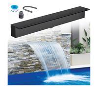 Genérico Kit de Cascada con tubería corrugada para Exteriores, Cascada de 12 a 72 Pulgadas de Ancho para estanques de Peces, Patios y Piscinas - Rociador de Agua de Acer