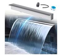 Genérico Kit de Cascada con tubería corrugada para Exteriores, Kit de Cascada con tamaños Personalizados (50 x 185 cm) para jardín, Patio y Piscina. No Requiere Bomba. Fuente de Agua Plateada para ex