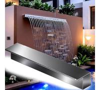 Genérico Kit de Cascada con Tubo Corrugado para Exteriores, 150 cm, Acero Inoxidable Plateado. Fuente para Piscina Exterior, jardín y Patio. Ideal para paisajismo, decoración de rocallas, Oasis en el