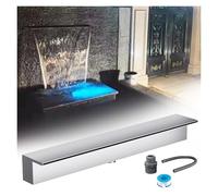 Genérico Kit de Cascada con Tubo Corrugado para Exteriores, Cascada de Acero Inoxidable a Medida para Fuentes de jardín, Patio y estanques - Boquilla Moderna para Fuente de Pared (Salida de 71 cm) -
