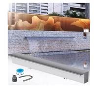 Genérico Kit de Cascada con Tubo Corrugado para Exteriores, Fuente de Cascada para Estanque Exterior de 50 x 4,9 x 3,9 Pulgadas, Elemento acuático para jardín, Cascada con Chorro Tranquilo Que realza