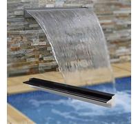 Genérico Kit de Cascada con Tubo Corrugado para Exteriores, Fuente de Piscina con Cascada de Acero Inoxidable - Cañón de 40 cm con Accesorios para Piscinas, Jardines, estanques y spas.