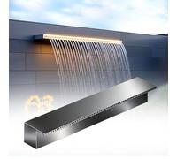 Genérico Kit de Cascada con Tubo Corrugado para Exteriores, Kit de Cascada con rebosadero - Caja de Fuente de 30 cm para Piscina, Ideal para una decoración Exterior Espectacular, Boquilla de Pared em