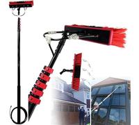 Genérico Kit de Cepillo telescópico de 20 pies con alimentación de Agua para Limpiar Ventanas y Paneles solares, Herramienta de Limpieza de Gran Alcance con paño, Ideal para Uso doméstico y profesion