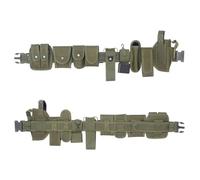 Genérico Kit de Cinturón Táctico de Servicio 10 en 1 Para Fuerzas Del Orden y Guardias de Seguridad - Equipo de Entrenamiento Multiusos MOLLE con Bolsas Tipo Cangurera(Green)