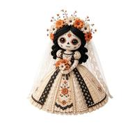 Genérico Kit de Costura Muñeca de Halloween Decoración con aplique en capas | Arte de Costura Halloween Chica Calavera Para Fiesta Juegos Repisa Chimenea Principiantes Entusiastas