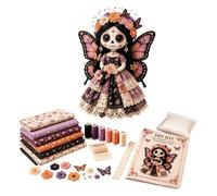 Genérico Kit de Costura Muñeca de Halloween Decoración con aplique en capas | Set decoración de Halloween con chica esqueleto Para Familia Niñas Abuela Fiesta Repisa Estantería