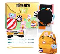 Generico Kit de costura para niños, juguete educativo y divertido con animales | Kit de costura para principiantes - Para desarrollo de habilidades prácticas artesanales casa viaje Navidad