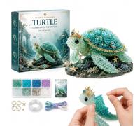 Genérico Kit De Cuentas De Bricolaje De Océano Mítico Para Principiantes, Lindo Juego De Manualidades De Bordado De Cuentas De Criatura Submarina, Kit De Fabricación De Animales Con Instrucciones(B)
