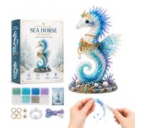 Genérico Kit De Cuentas De Bricolaje De Océano Mítico Para Principiantes, Lindo Juego De Manualidades De Bordado De Cuentas De Criatura Submarina, Kit De Fabricación De Animales Con Instrucciones(C)