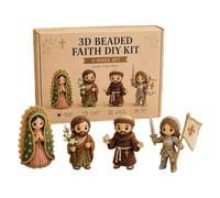Genérico Kit de cuentas de fe DIY, pequeño kit de bricolaje cristiano con cuentas 3D con instrucciones, regalo creativo de kits de artesanía de Jesús y María, decoraciones religiosas