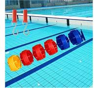 Genérico Kit de Cuerda Flotante divisora de carriles para Piscina, cordón de Seguridad Impermeable de 35 m/115 pies con 2 Ganchos y Boyas flotantes, Duradero para competiciones, diseño Resistente a l