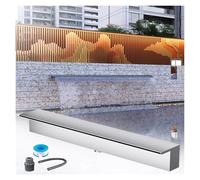 Genérico Kit de desagüe para Cascada con tubería corrugada para Exteriores, desagüe de Acero Inoxidable para estanques Exteriores, Kit de rebosadero para Fuente de jardín, Montaje Empotrado, tamaño p
