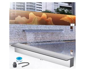 Genérico Kit de desagüe para Cascada con tubería corrugada para Exteriores, desagüe de Acero Inoxidable para estanques Exteriores, Kit de rebosadero para Fuente de jardín, Montaje Empotrado, tamaño p