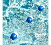 Genérico Kit de Divisor de Cuerda Flotante de Seguridad para Piscina, línea Flotante Azul y Blanca de 20 a 80 pies para una Visibilidad efectiva, Marcador de Carril Duradero para la Seguridad y Organ