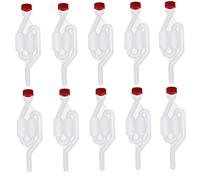 Genérico Kit de esclusa de Aire para fermentación de Vino, válvula de Escape de tapón, Forma de S Transparente Alta para elaboración de Cerveza, elaboración de Vino, 10 Uds. Rojo