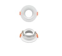 Genérico Kit de foco techo ajustable con base gu10 gu5.3, kit luz redonda cuadrada blanca y negra, portalámparas cerámico, 10 Uds(Round white)