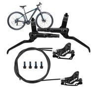 Genérico Kit de freno hidráulico, frenos hidráulicos bicicleta montaña cuatro pistones,Accesorios resistentes al desgaste para adultos aficionados principiantes profess