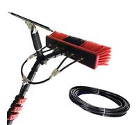 Genérico Kit de Limpieza con pértiga telescópica con Suministro de Agua: Cepillo y rasqueta Extensibles para una Limpieza Impecable de Ventanas y Paneles solares. Herramienta práctica para el manteni