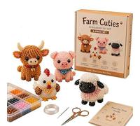Genérico Kit de manualidades para crear animales con cuentas en 3D, kit de bordado con cuentas fácil de hacer con cuentas de colores e instrucciones, paquete creativo de 4 kits (05#)