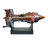 Genérico Kit de Modelo de Motor turbofan TR900, Rompecabezas de Motor mecánico de avión Funcional Impreso en 3D - Luz LED roja, versión de batería