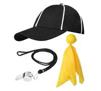 Generico Kit de para - para disfraz de, sombrero, bandera de penal, silbato, cordón unisex profesional, equipo oficial del día de juego, equipo s
