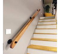 Genérico Kit de pasamanos de Madera para escaleras - Barandilla Antideslizante de Madera Maciza para Seguridad en Interiores y lofts, Longitud Ajustable de 30 cm a 6 m, pasamanos de Apoyo para Person