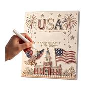 Generico Kit de pintura con perlas DIY - 1776-2026 Aniversarios pintados de cuentas artesanales, kit de creación de arte patriótico con perlas - para adultos principiantes, veteranos familia 4 de