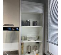 Genérico Kit de Puerta Enrollable para Armario de Cocina, Puerta Tipo persiana Blanca de 20x40 Pulgadas, Compatible con armarios de 24 a 60 Pulgadas, Incluye herrajes de fácil instalación,