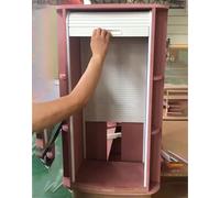 Genérico Kit de Puertas enrollables para armarios de Cocina de 20 a 50 Pulgadas: Puertas de Armario retráctiles de plástico con Tirador Manual y riel Expuesto, Puerta corredera Recta para a