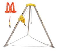 Genérico Kit de Rescate para Espacios confinados Ajustable Trípode telescópico de Rescate para Espacios confinados con cabrestante de 1200 a 1800 mm - Trípode de Rescate de aleación de Aluminio para