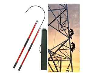 Genérico Kit de Seguridad eléctrica de Emergencia: Cuerpo de 3', 5', 6', 10', 10/35/110/220 KV, Herramienta de tracción para Salvar Vidas en Trabajos aéreos y Obras de construcción (Rojo, 2,0 m/6,6 p