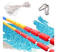 Genérico Kit de separadores de carriles de natación: 5 Boyas Rojas, Azules y Amarillas con 2 Ganchos y Cuerda de Seguridad de 7 m para Piscinas residenciales y comerciales. Divisor de Piscina durader