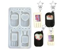 Genérico Kit de Silicona Molde de Resina para Llaveros, Molde de Silicona para Moldes de Llaveros de Resina, Moldeo de Epoxi, Molde para Para, Accesorios de Colgante