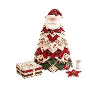 Genérico Kit de tela de mesa de costura con árbol de Navidad acolchado DIY | Kit Navideño de Árbol de Tela Acolchada DIY para repisas de chimenea, hogar rústico, familia, principiantes, adultos,