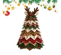 Genérico Kit de tela de mesa de costura con árbol de Navidad acolchado DIY | Set de manualidades de tela para repisas de chimenea, hogar rústico, familia, principiantes, adultos, oficina, salón y