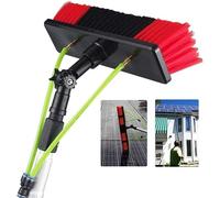 Genérico Kit de Varilla de Limpieza de Ventanas Ajustable de 5 a 12 m, Equipo de Cepillo con alimentación de Agua para Limpieza de Paneles solares y fotovoltaicos, Varilla de 8 m con Cabezal de cepil