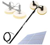 Genérico Kit de Varilla telescópica de Limpieza: Cepillo de Doble Cabezal y boquillas de Triple pulverización para un Cuidado eficaz de Paneles solares, Limpieza de Ventanas, Limpieza de canaletas y